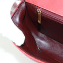 CHANEL Chain Matelasse 23 Shoulder Bag Lamb Skin Red Gold CC Auth 168061V-22