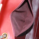 CHANEL Chain Matelasse 23 Shoulder Bag Lamb Skin Red Gold CC Auth 168061V-24