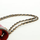 CHANEL Chain Matelasse 23 Shoulder Bag Lamb Skin Red Gold CC Auth 168061V-10