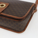 CELINE Macadam Canvas Shoulder Bag PVC Leather Brown Gold Auth 168071-9
