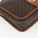CELINE Macadam Canvas Shoulder Bag PVC Leather Brown Gold Auth 168071-14