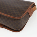 CELINE Macadam Canvas Shoulder Bag PVC Leather Brown Gold Auth 168071-15