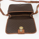 CELINE Macadam Canvas Shoulder Bag PVC Leather Brown Gold Auth 168071-17