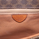 CELINE Macadam Canvas Shoulder Bag PVC Leather Brown Gold Auth 168071-12