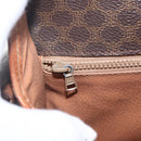 CELINE Macadam Canvas Shoulder Bag PVC Leather Brown Gold Auth 168071-18