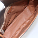 CELINE Macadam Canvas Shoulder Bag PVC Leather Brown Gold Auth 168071-10