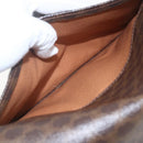 CELINE Macadam Canvas Shoulder Bag PVC Leather Brown Gold Auth 168071-21