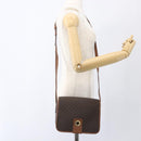 CELINE Macadam Canvas Shoulder Bag PVC Leather Brown Gold Auth 168071-22