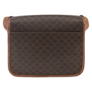 CELINE Macadam Canvas Shoulder Bag PVC Leather Brown Gold Auth 168071-2
