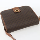 CELINE Macadam Canvas Shoulder Bag PVC Leather Brown Gold Auth 168071-6