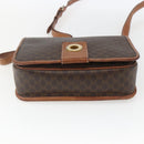 CELINE Macadam Canvas Shoulder Bag PVC Leather Brown Gold Auth 168071-5