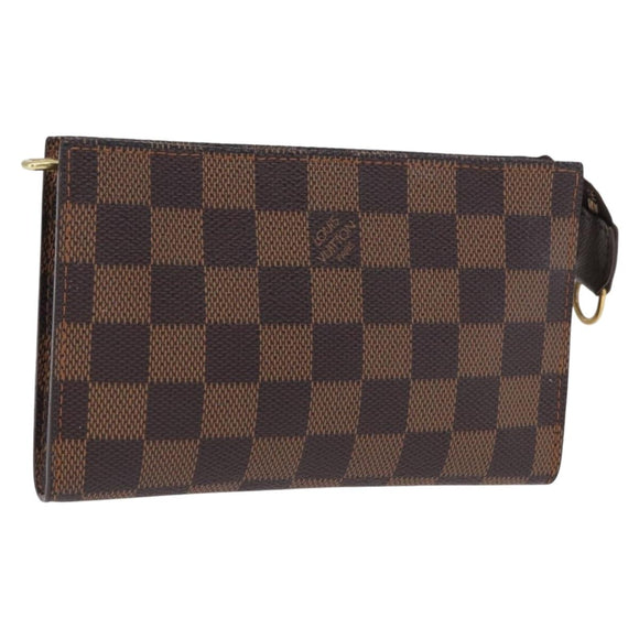 LOUIS VUITTON Damier Ebene Marais Pouch LV Auth 168080