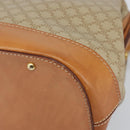 CELINE Macadam Canvas Hand Bag PVC 2way Beige Gold Auth 168082-15
