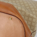 CELINE Macadam Canvas Hand Bag PVC 2way Beige Gold Auth 168082-16