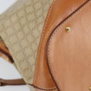 CELINE Macadam Canvas Hand Bag PVC 2way Beige Gold Auth 168082-17