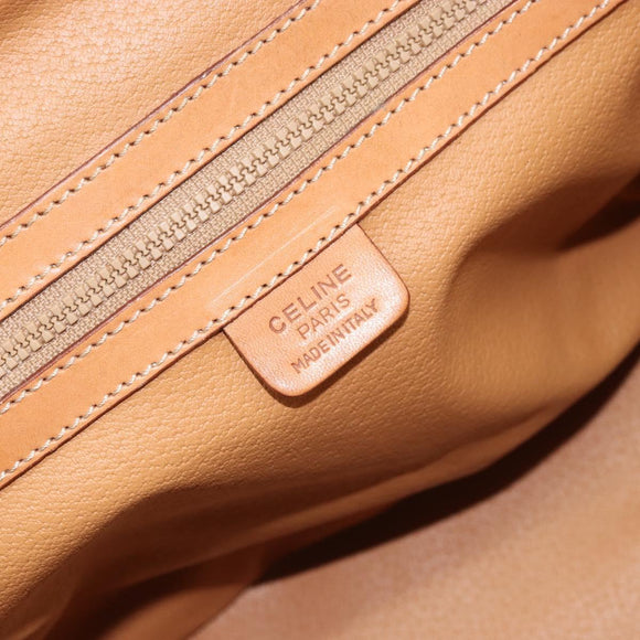 CELINE Macadam Canvas Hand Bag PVC 2way Beige Gold Auth 168082