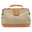 CELINE Macadam Canvas Hand Bag PVC 2way Beige Gold Auth 168082-13