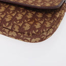 Christian Dior Trotter Canvas Shoulder Bag Red Gold Auth 168083-15