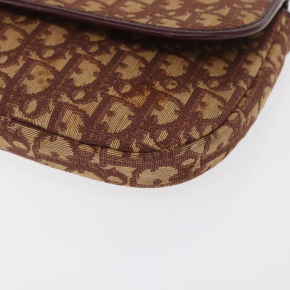 Christian Dior Trotter Canvas Shoulder Bag Red Gold Auth 168083