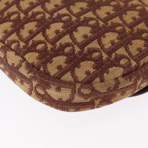 Christian Dior Trotter Canvas Shoulder Bag Red Gold Auth 168083