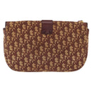 Christian Dior Trotter Canvas Shoulder Bag Red Gold Auth 168083-2
