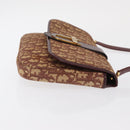 Christian Dior Trotter Canvas Shoulder Bag Red Gold Auth 168083-3