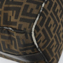 FENDI Zucca Canvas Vanity Hand Bag Black Brown Auth 168084-16