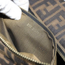 FENDI Zucca Canvas Vanity Hand Bag Black Brown Auth 168084-12