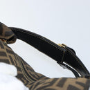FENDI Zucca Canvas Vanity Hand Bag Black Brown Auth 168084-6