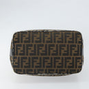 FENDI Zucca Canvas Vanity Hand Bag Black Brown Auth 168084-7