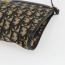 Christian Dior Trotter Canvas Shoulder Bag Navy Gold Auth 168085-9