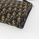 Christian Dior Trotter Canvas Shoulder Bag Navy Gold Auth 168085-15