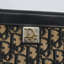 Christian Dior Trotter Canvas Shoulder Bag Navy Gold Auth 168085-17