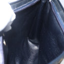 Christian Dior Trotter Canvas Shoulder Bag Navy Gold Auth 168085-19