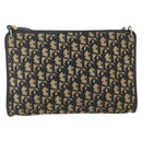 Christian Dior Trotter Canvas Shoulder Bag Navy Gold Auth 168085-2