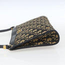 Christian Dior Trotter Canvas Shoulder Bag Navy Gold Auth 168085-3