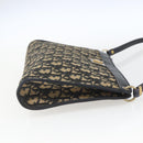 Christian Dior Trotter Canvas Shoulder Bag Navy Gold Auth 168085-4
