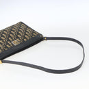 Christian Dior Trotter Canvas Shoulder Bag Navy Gold Auth 168085-7