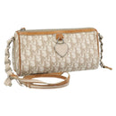 Christian Dior Trotter Canvas Romantic Bag PVC Beige Silver Auth 168086-1