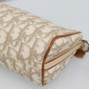 Christian Dior Trotter Canvas Romantic Bag PVC Beige Silver Auth 168086-14