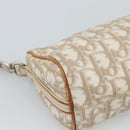 Christian Dior Trotter Canvas Romantic Bag PVC Beige Silver Auth 168086-15