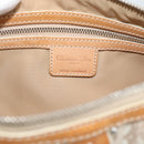 Christian Dior Trotter Canvas Romantic Bag PVC Beige Silver Auth 168086-18