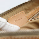 Christian Dior Trotter Canvas Romantic Bag PVC Beige Silver Auth 168086-24