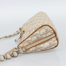 Christian Dior Trotter Canvas Romantic Bag PVC Beige Silver Auth 168086-4