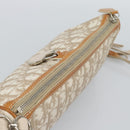 Christian Dior Trotter Canvas Romantic Bag PVC Beige Silver Auth 168086-6