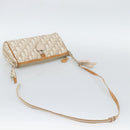 Christian Dior Trotter Canvas Romantic Bag PVC Beige Silver Auth 168086-7