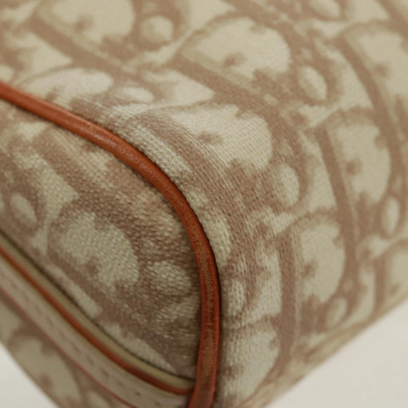 Christian Dior Trotter Canvas Romantic Bag PVC Beige Silver Auth 168086V