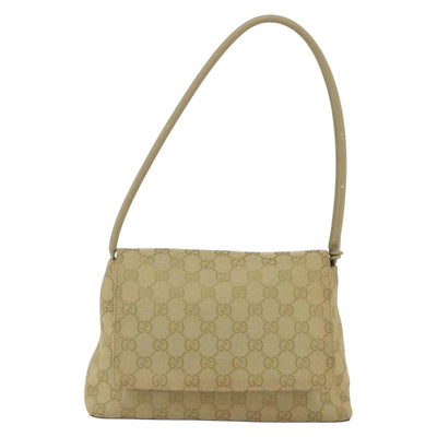 GUCCI GG Canvas Shoulder Bag Beige Gold 90646 Auth 168087 - 0