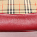 BURBERRY Nova Check Hand Bag Canvas Beige Gold Auth 168091-17