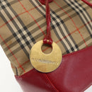 BURBERRY Nova Check Hand Bag Canvas Beige Gold Auth 168091-10